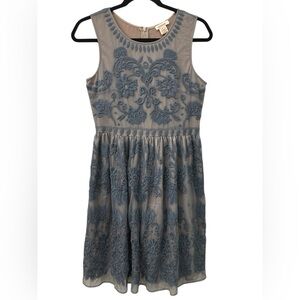 Sundance Embroidered Peri Blue Midi Dress | Sleeveless Fit & Flare Boho 4
